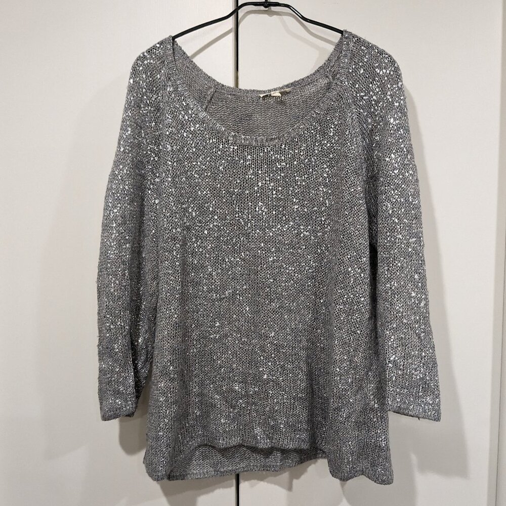 Eileen Fisher Shimmer Cardigan Sweater, L